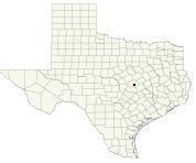Texas map showing location of the Lake by county